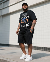 Big Man's Daily Leisure God With You Short Sleeve T-shirt Shorts Suit